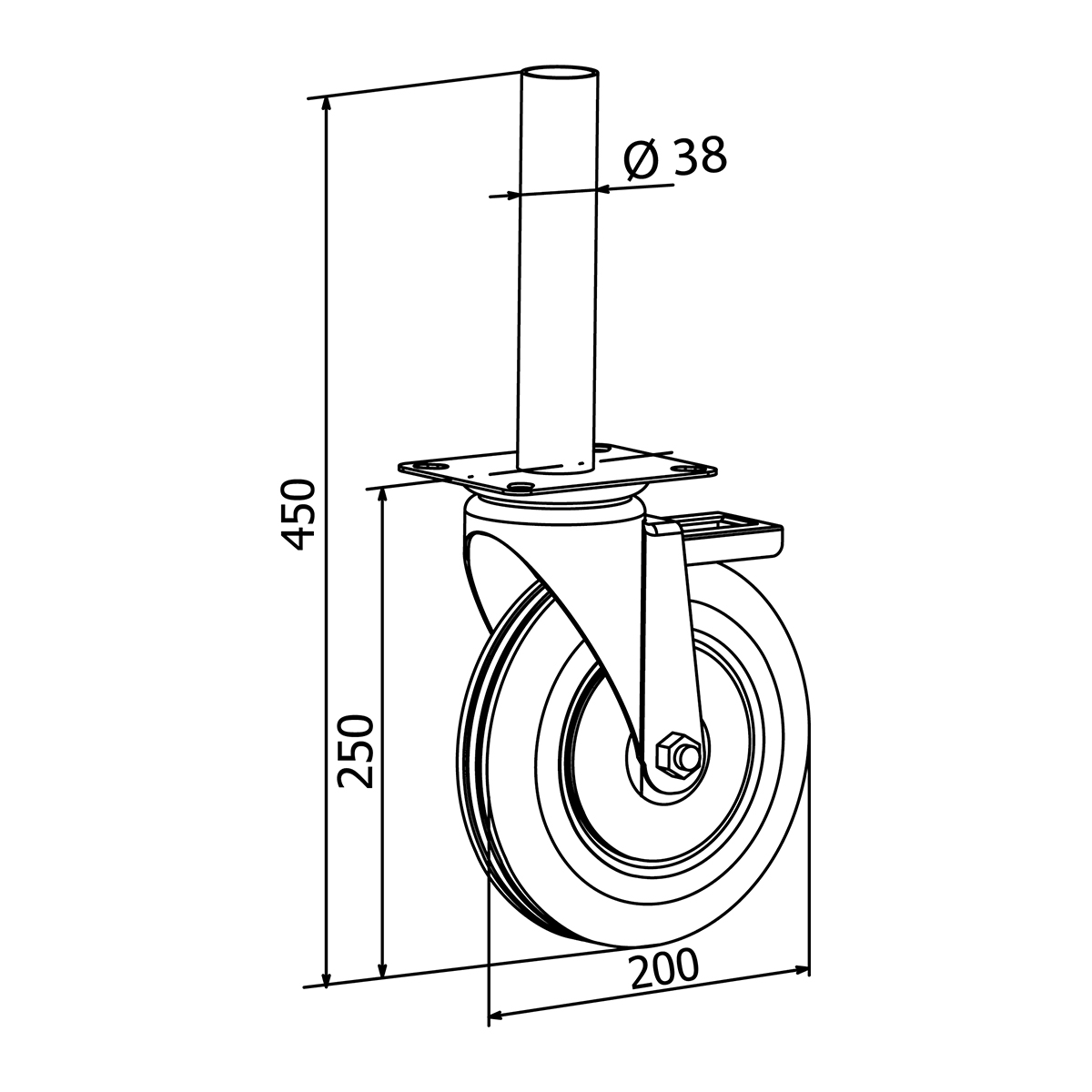 KOTAČ ZA SKELU SA KOČNICOM