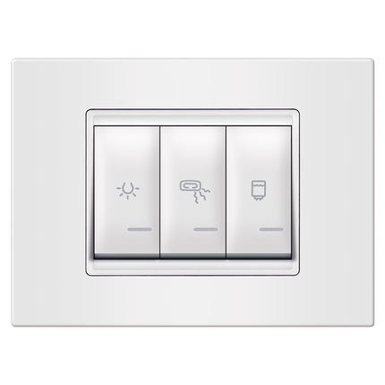 72303.00 SET SKLOP. YA KUP. 3X16AX 250V HOR.BIJELI EXP