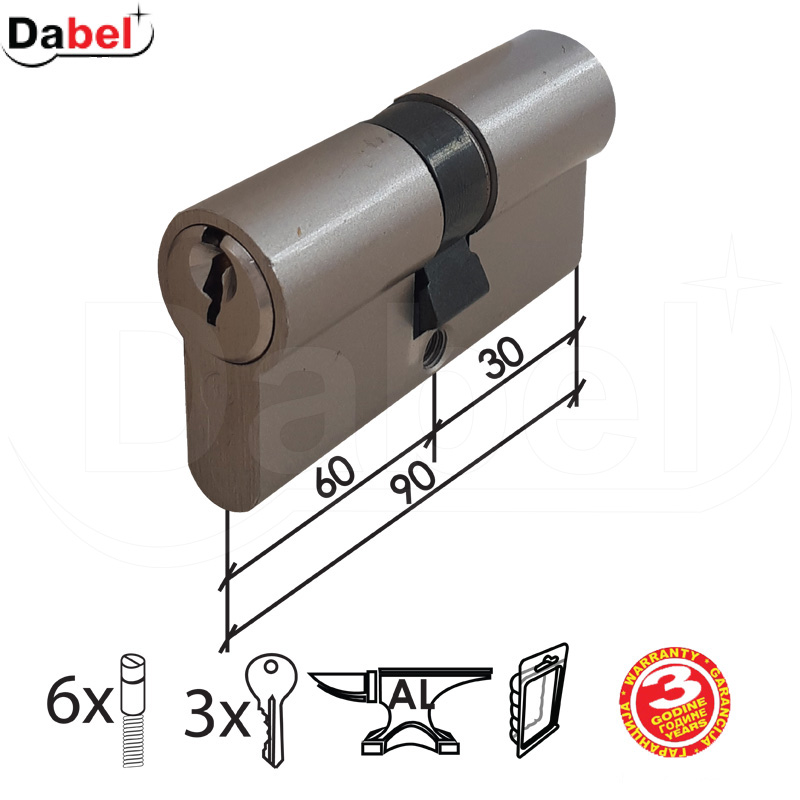 CILINDAR ZA VRATA CL2036 NIKL 30-60 DBP1 3klj.