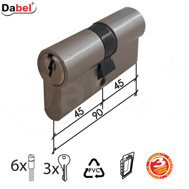 CILINDAR ZA VRATA CL2036 NIKL 45-45 DBP1 3klj.