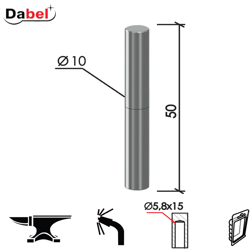 ŠARKA BRAV. ZA VRATA SP3 fi10x50/5.8x15 DP1 0102211