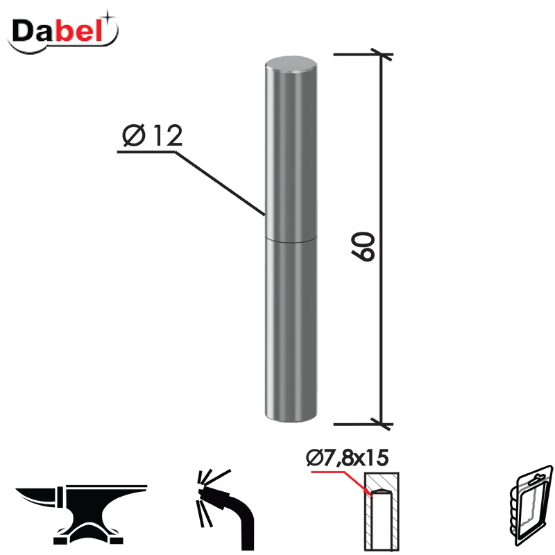 ŠARKA BRAV. ZA VRATA SP3 fi12x60/7.8x15 DP1 0102212