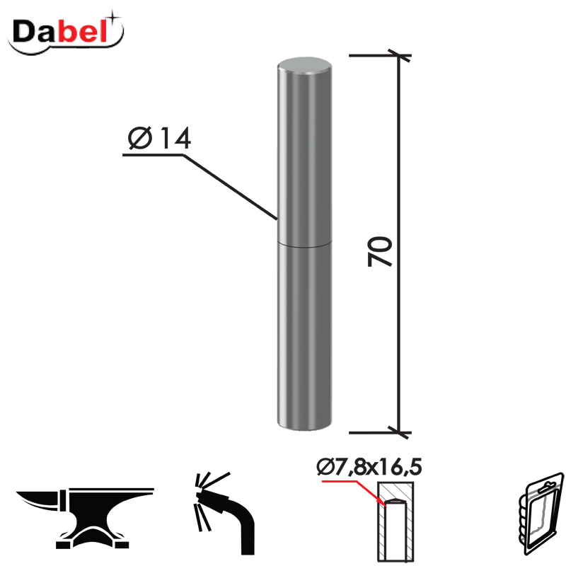 ŠARKA BRAV. ZA VRATA SP3 fi14x70/7.8x16.5 DP1 0102213