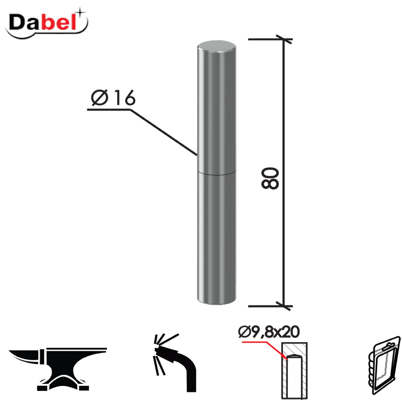 ŠARKA BRAV. ZA VRATA SP3 fi16x80/9.8x20 DP1 0102214