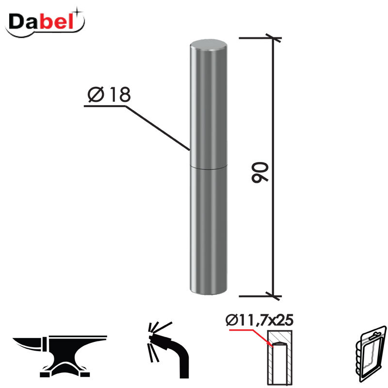 ŠARKA BRAV. ZA VRATA SP3 fi18x90/11.7x25 DP1 0102215