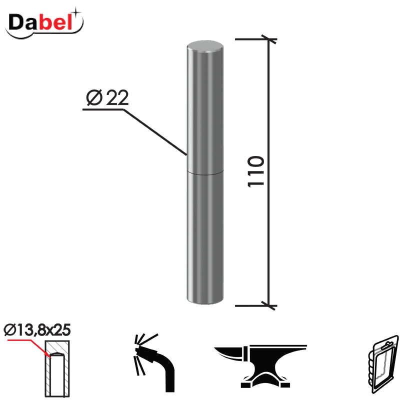 ŠARKA BRAV. ZA VRATA SP3 fi22x110/13.8x25 DP1 0102217