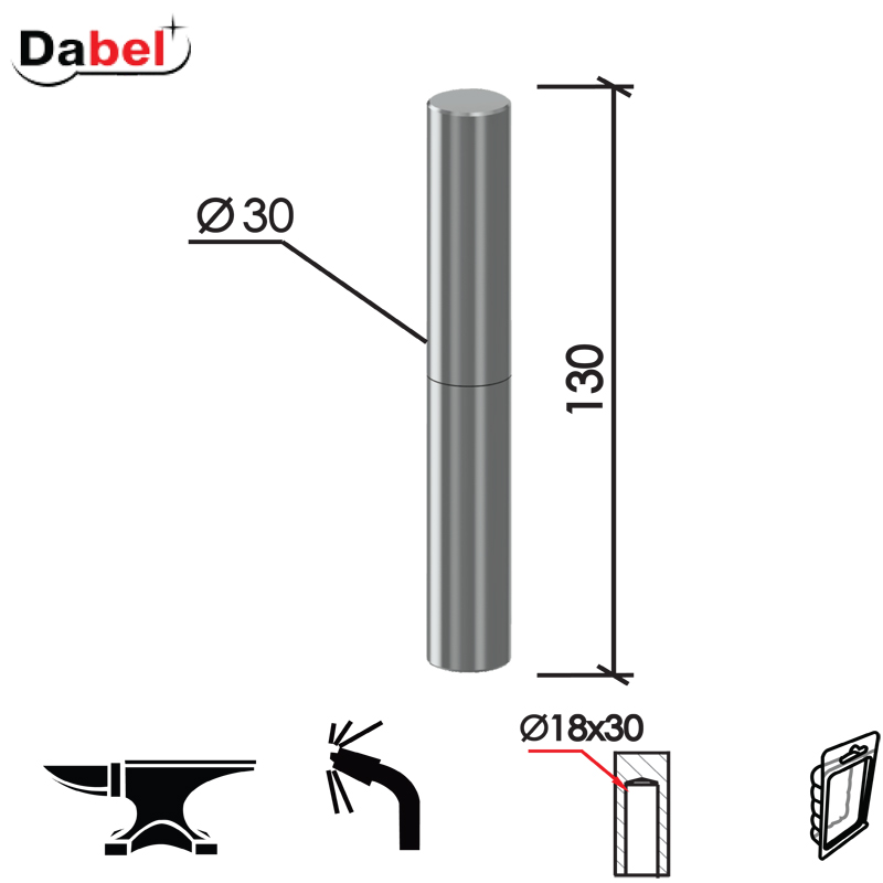 ŠARKA BRAV. ZA VRATA SP3 fi30/x130/18x30 DP1 0102219