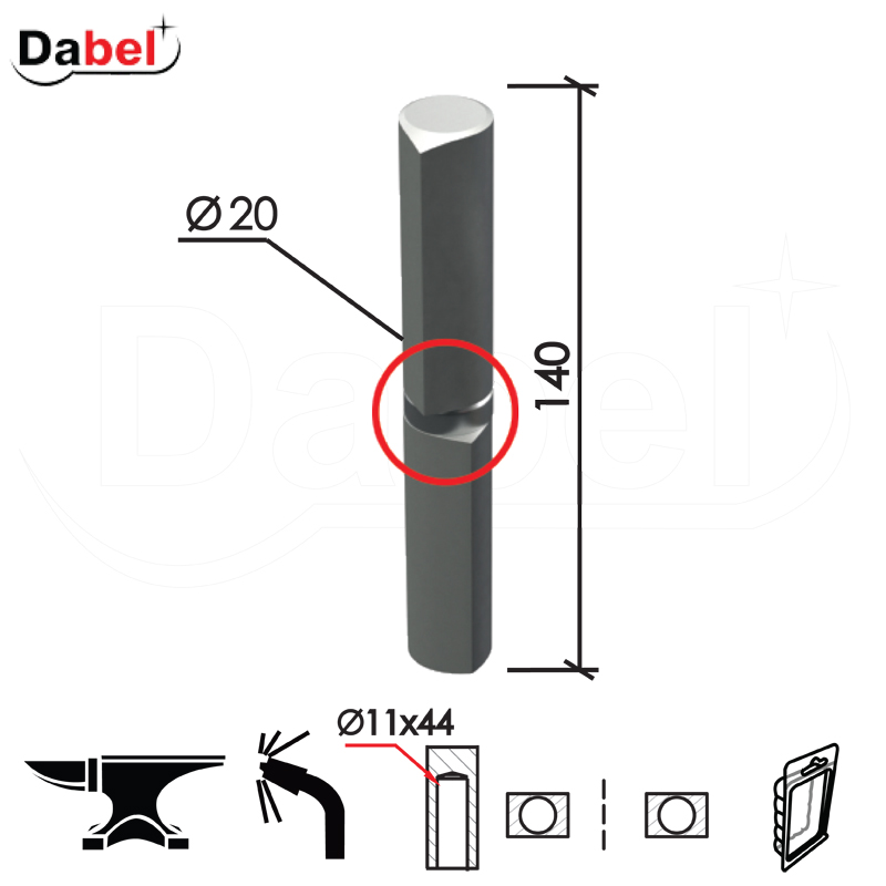 ŠARKA BRAV. ZA VRATA SP7 fi20x140/11x41 ležaj DP1 0102366
