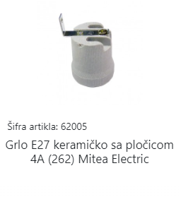 SIJALIÈNO GRLO 262L E27 KERAMIÈKO