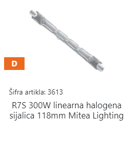 SIJALICA HALOGENA LIN. 300W 118mm mitea