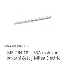 ÈEŠALJ BAKARNI IZOL. IP L-63A 1m